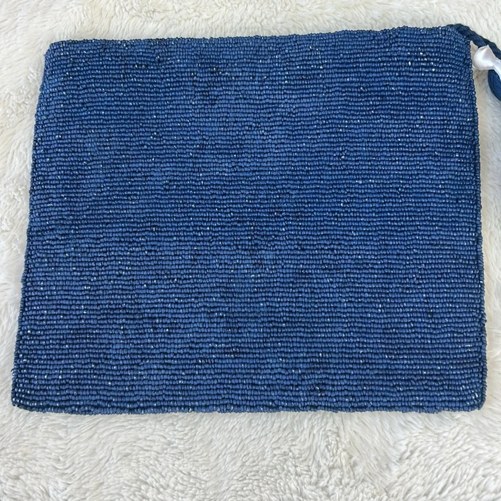 NWT Guadalupe Cacatua Beaded Clutch in Blue - Picture 5 of 8